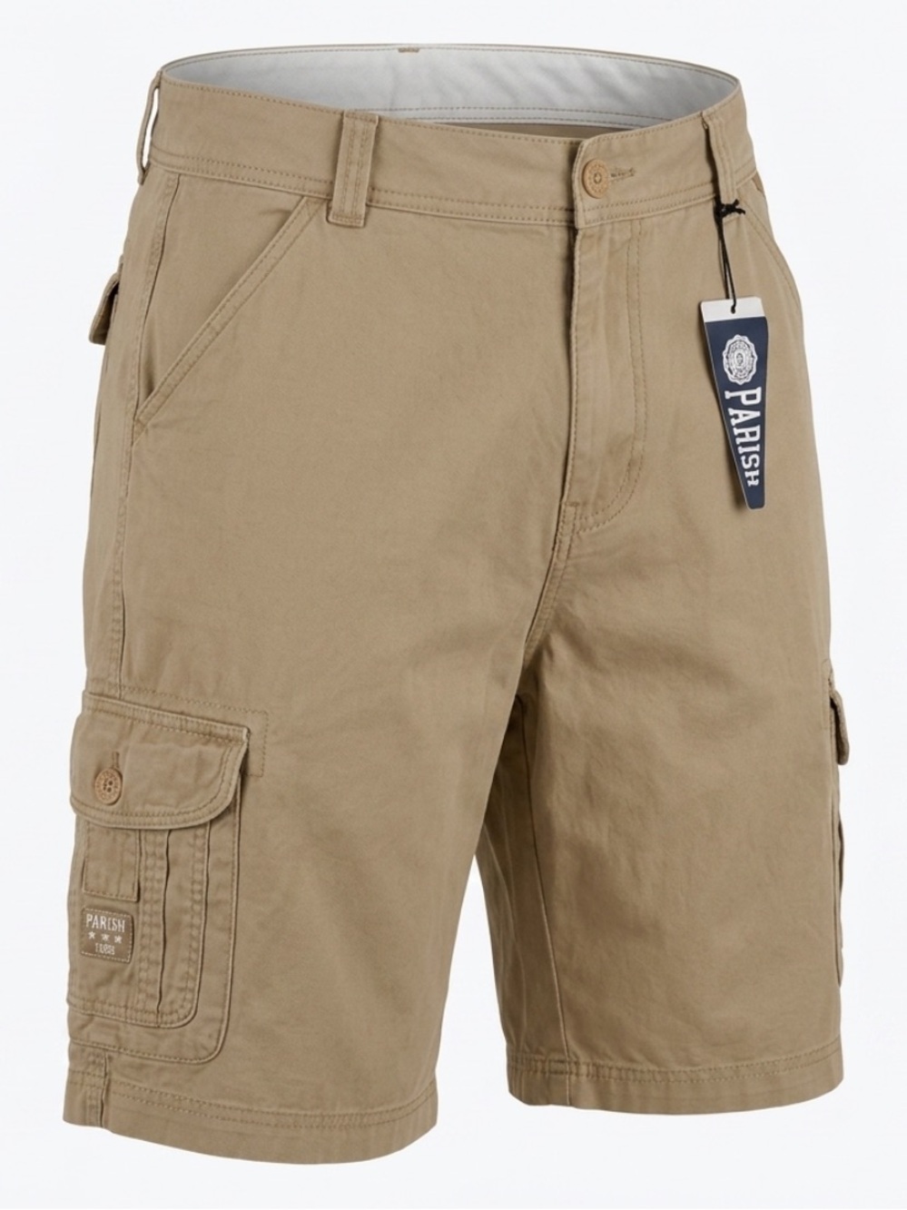 Parish Cargo Shorts Mens 38 (41x13) NWT Khaki Beige Baggy Y2K Utility Streetwear